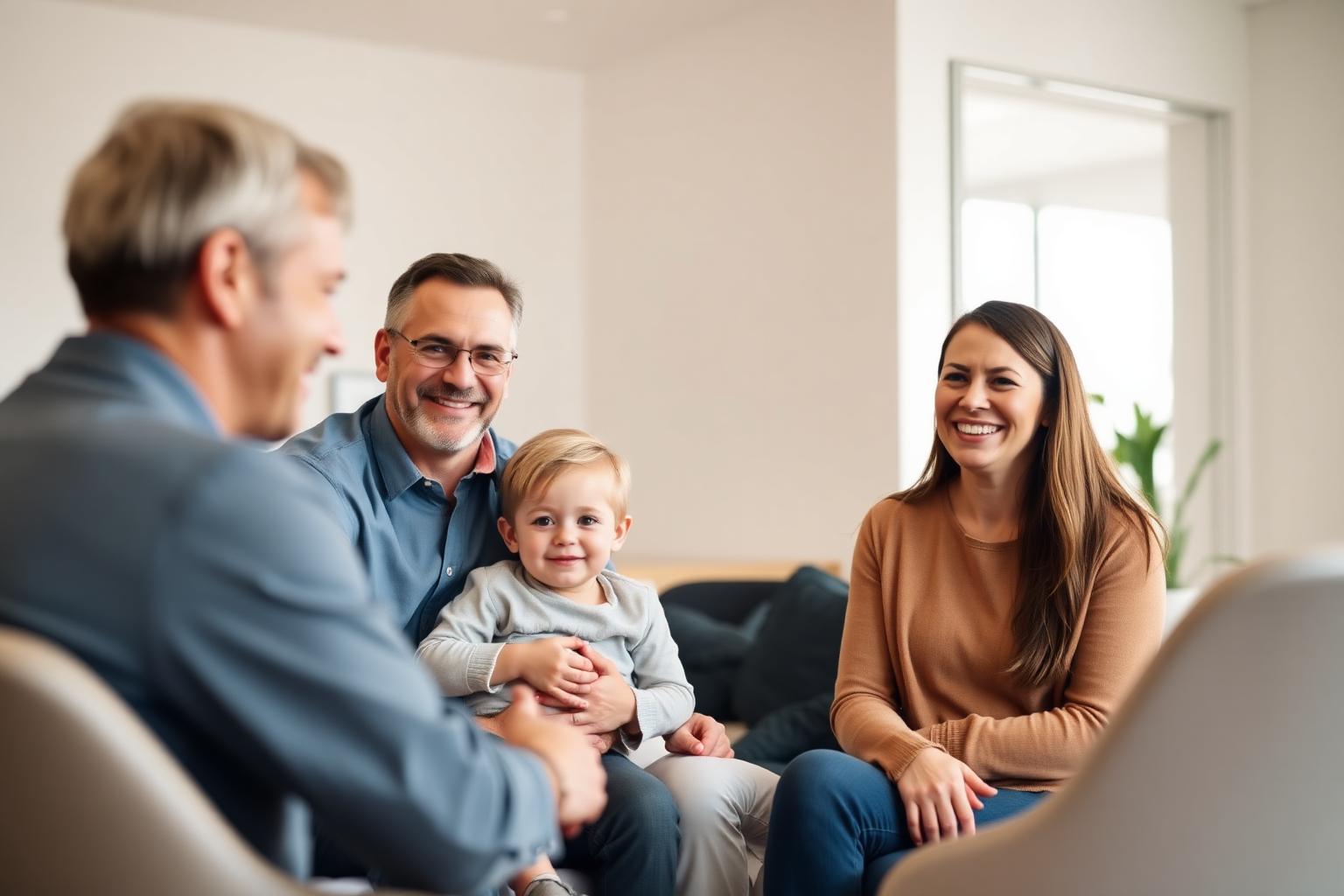 Family meeting with a healthcare advisor